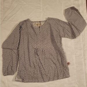 Pomp lux girls kids size 7-8 Patterned Long Sleeve Blouse